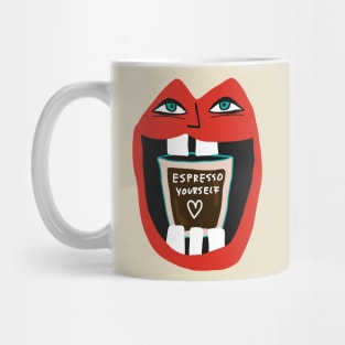 Express Yourself - Funny Coffee Pop Art Illustration Mug